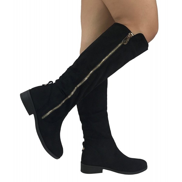 ladies flat suede boots