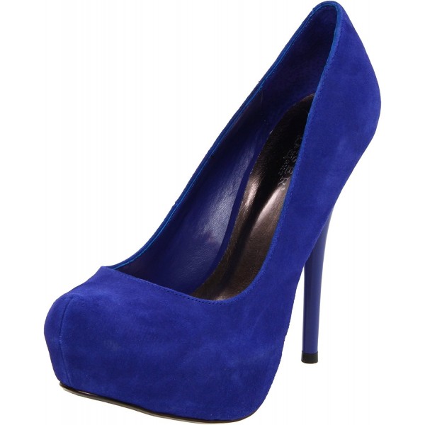 Women's Gorgeous-20/RYBLSUE Platform Pump - Royal Blue Suede - C81163M3GPH