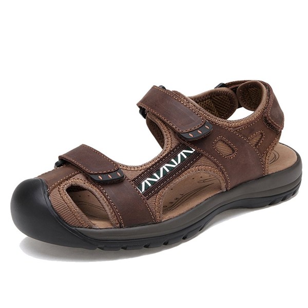 Womens Athletic Beach Hiking Closed Toe Sandals - Brown - CE17YOOW8NQ