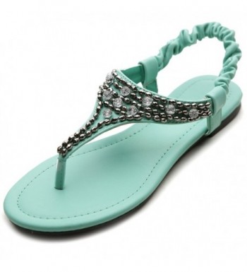 Ollio Womens Crystal Elasticized Sandal