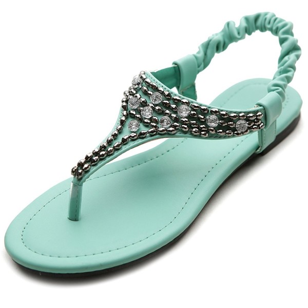 Ollio Womens Crystal Elasticized Sandal