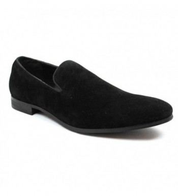 New Men's Black Suede Slip on Loafers Modern Dress Shoes By - C5126VU3LYV