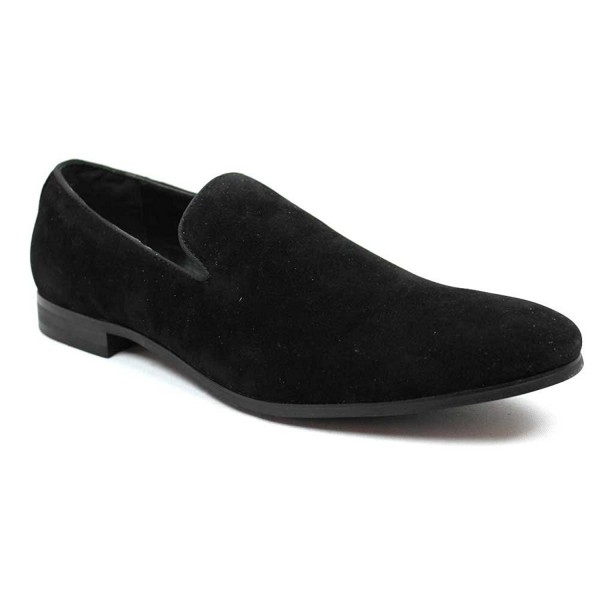 black suede slip ons