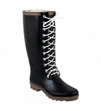 laced rubber boots