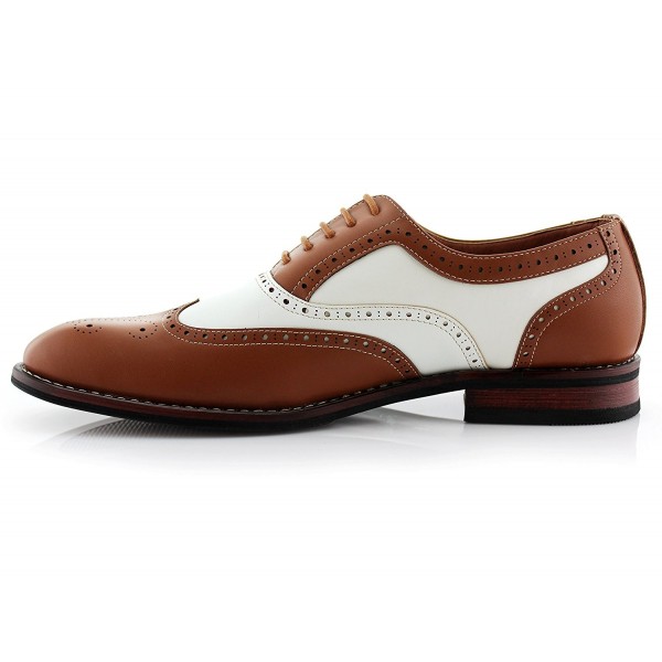 Mens Causal Wingtip Oxfords Modern Brogue Spectator Dress Shoes - Brown ...