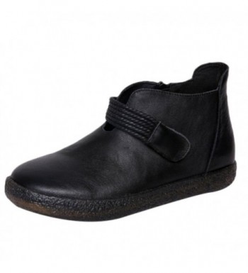 Minibee Womens Leather Velcro Bootie