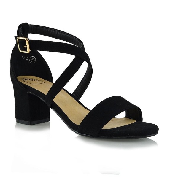 black ankle strap low heel shoes