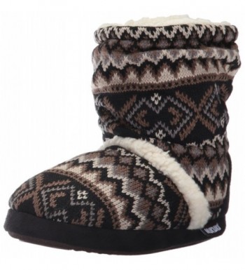 Womens Scrunch Boot Blk Neutrl Slipper