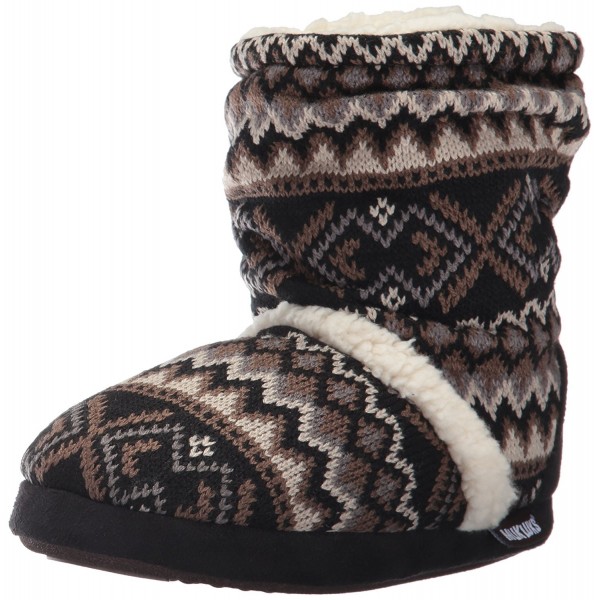 Womens Scrunch Boot Blk Neutrl Slipper