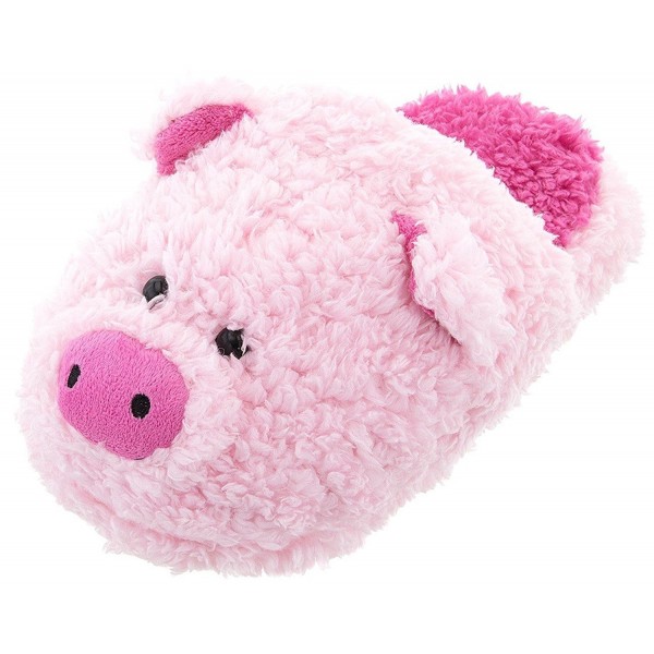 Womens Fuzzy Pink Pig Slippers