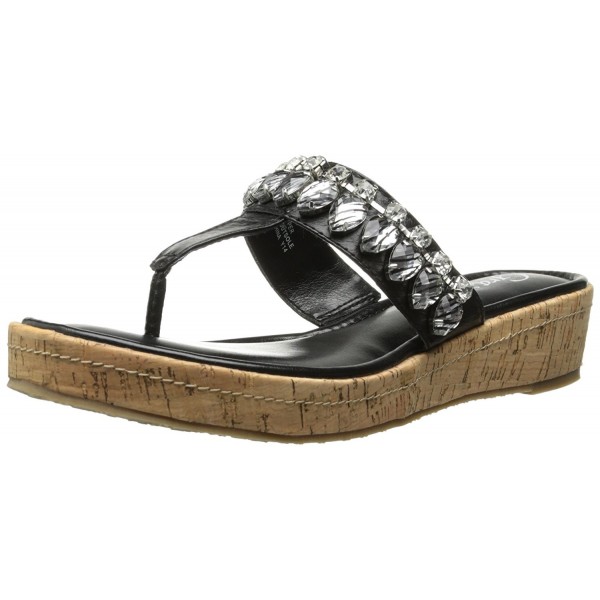 Women's Cayman Wedge Sandal - Black - C211QBNYATX