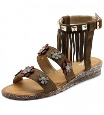 Ollio Womens Floral Fringe Sandal