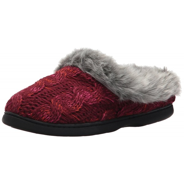 Dearfoams Womens Cable Space Dye Cabernet