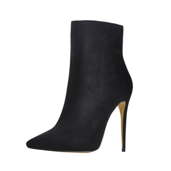 Pointed Toe Ankle Boots For Women Side Zipper Dress High Heels Shoes ...