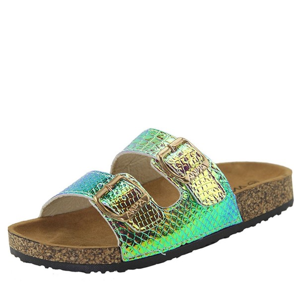 Womens Double Hologram Platform Sandal