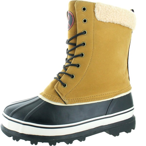 Men's Waterproof Sherpa Snow Duck Boots - Wheat Black - C91884ZY6LX