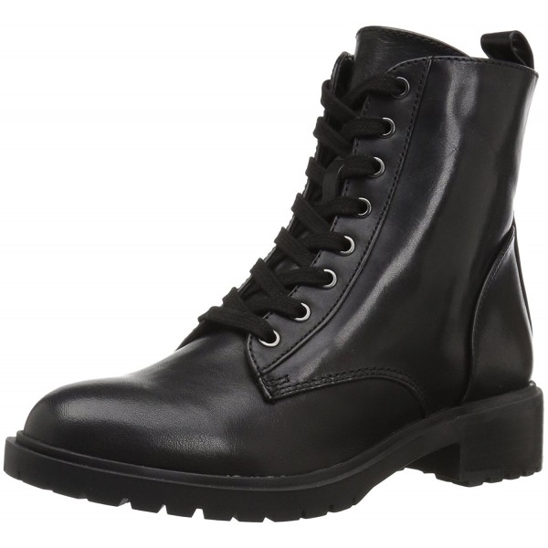 Women's Officer Combat Boot - Black Leather - CI17YZC8ES6
