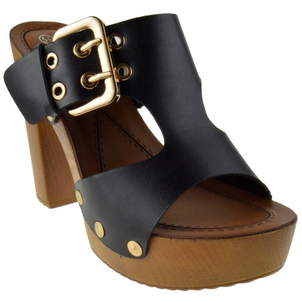 He 17 Buckled Platform Sandals