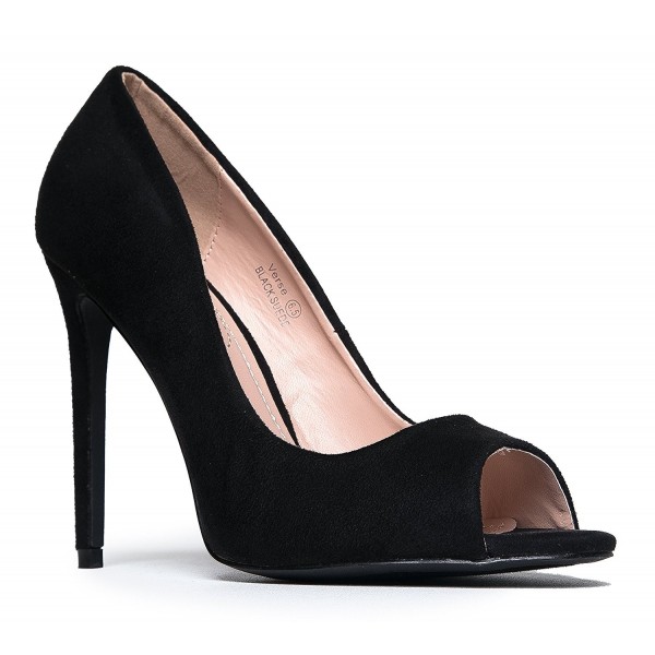 Verse Peep Pumps - Black Suede - CC185DRW36M