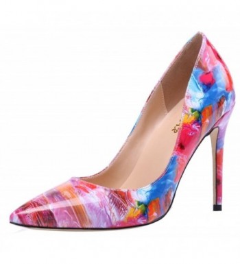AOOAR Womens Multicolored Heeled Painted