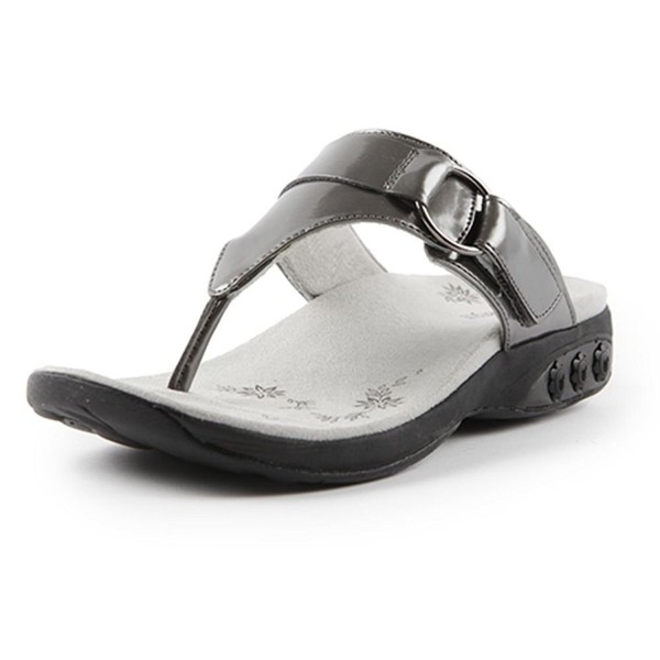 Shoe Women's Suzie Patent Leather Adjustable Sandal - Silver - CN11XGISX3L