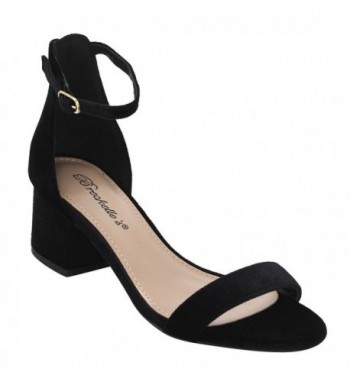 Velvet Chunky Heel Sandal Breckelles