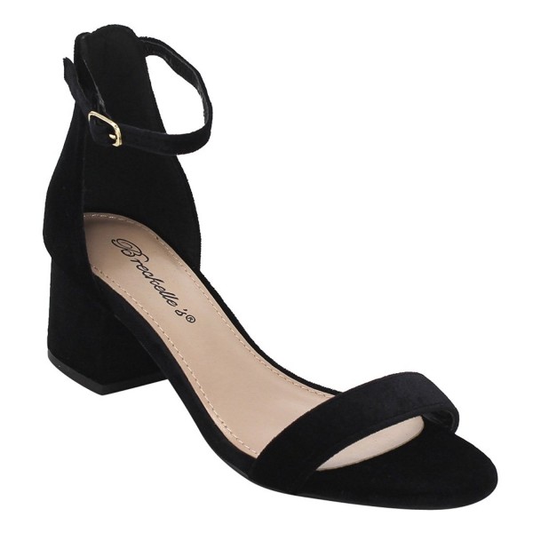 Velvet Chunky Heel Sandal Breckelles