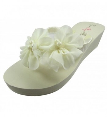 Bow Flip Flops Chiffon Platform