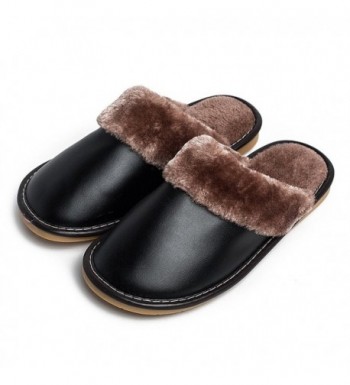 Comfy Fuzzy Leather Slippers Indoor