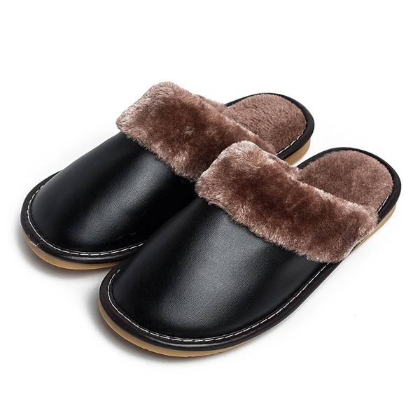 Comfy Fuzzy Leather Slippers Indoor