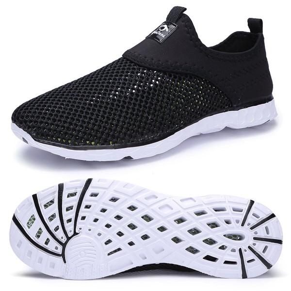 Women's Mesh Slip On Water Shoes - Black/White - C8180LR2GR0