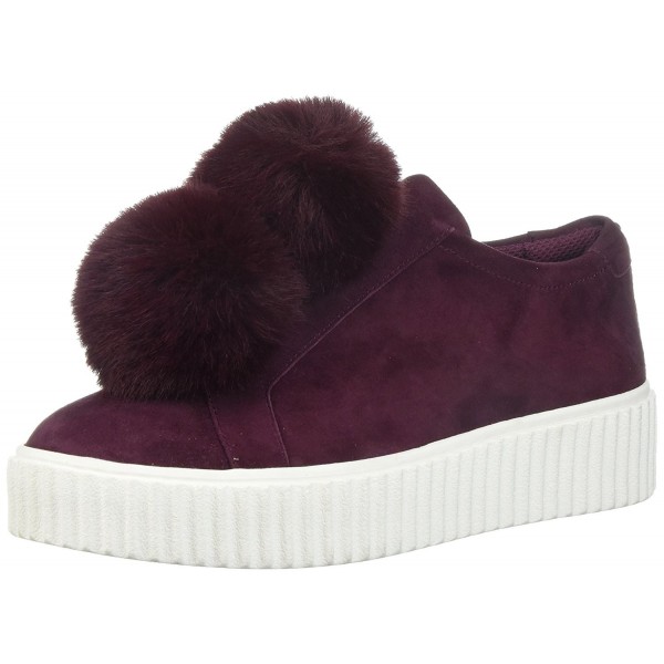 Women's Talon Slip-On Poms Fashion Sneaker - Wine Suede - CQ183W97242