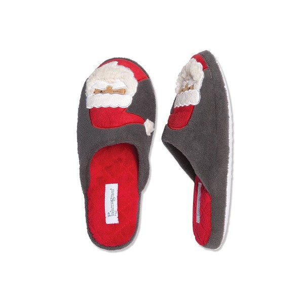 PajamaGram Holiday Santa Slippers Non Skid