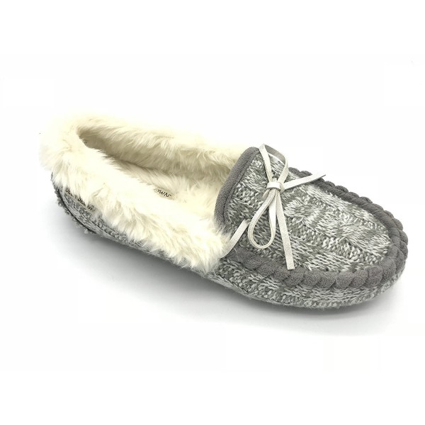 womens grey moccasin slippers