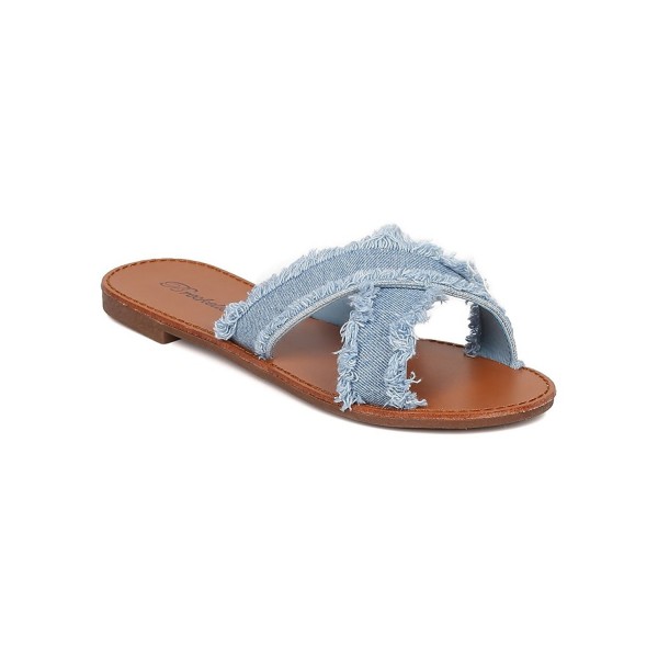 denim flip flops womens