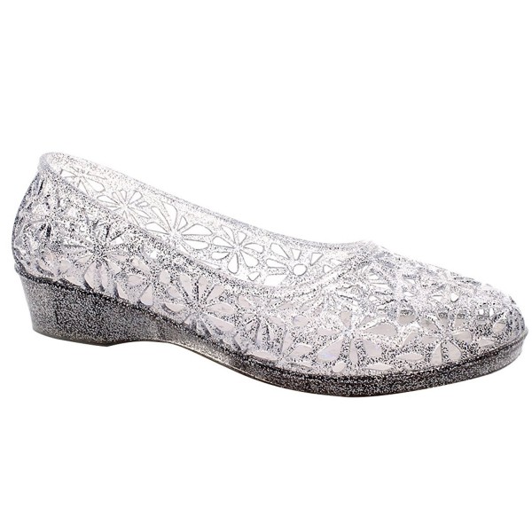 glitter jelly flats