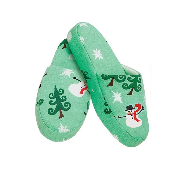 PajamaGram Snow Slippers Women Green