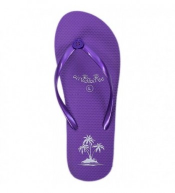 womens purple flip flops