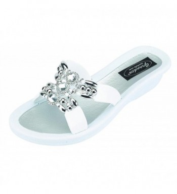 Grandco Womens Slide Jeweled Sandal