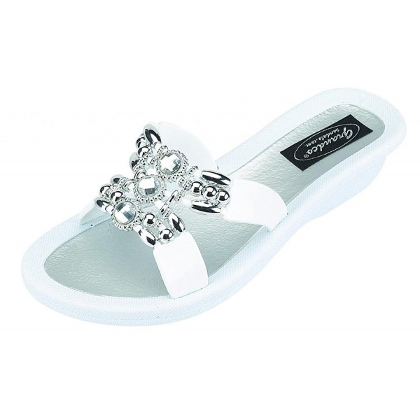 Grandco Womens Slide Jeweled Sandal
