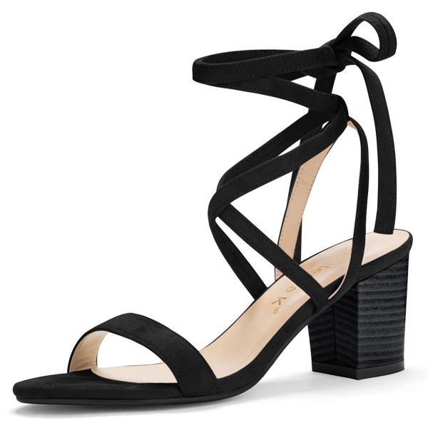 Allegra Womens Stacked Sandals Black