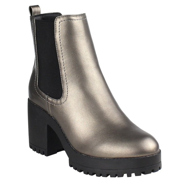 Beston Elastic Platform Chelsea Booties