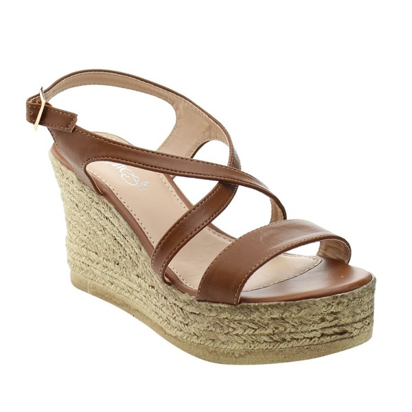 ShoBeautiful Espadrille Platform Crisscross Slingback