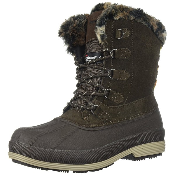 Propet Women's Lumi Tall Lace Snow Boot - Brown - CT12O1MDXEO