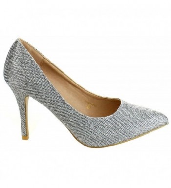 Women's Classic Pointed Toe Glitter Stiletto High Heel Dress Pump ...
