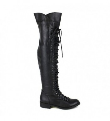 thigh high lace up combat boots