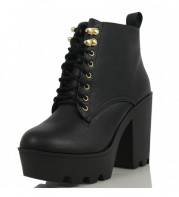 Soda Climate Leather Lace Up Platform