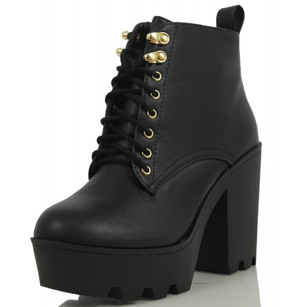 Soda Climate Leather Lace Up Platform