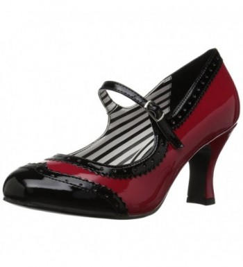 Pleaser Womens Jenna06 Red Blk Patent