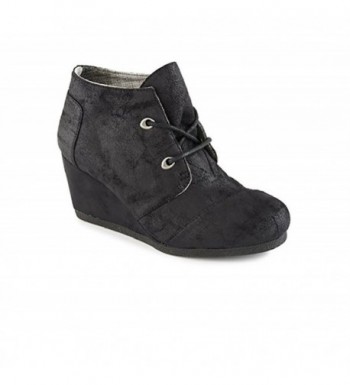 Qupid Womens Textured Leather Chunky
